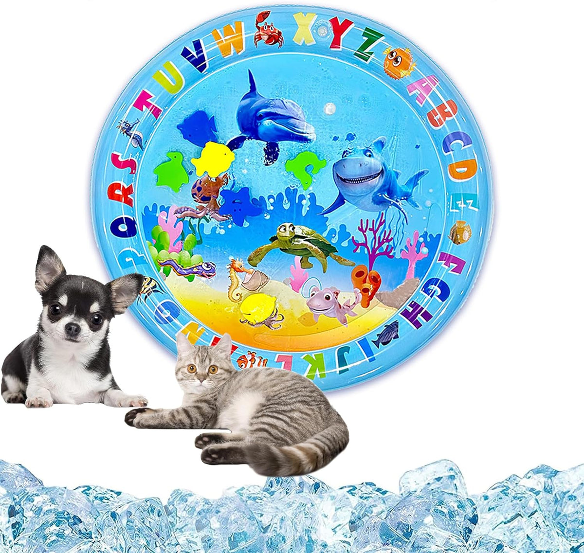Water-Filled Sensory Play Mat for Cats – 26 to 42 in