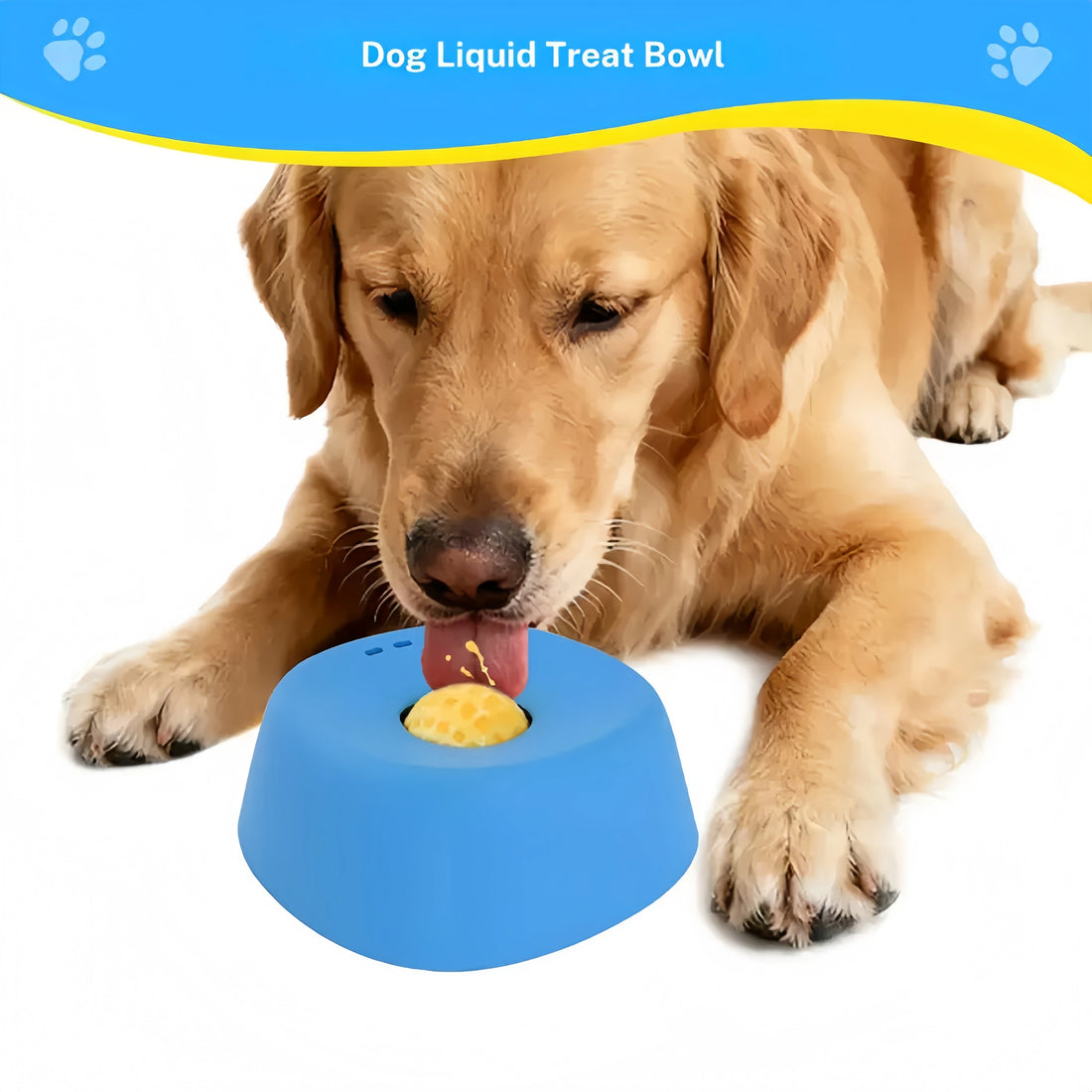 Built-in Rolling Ball Slow Feeder Dog Liquid Treat Bowl, Food Grade Portable Pet Water Snack Bowl