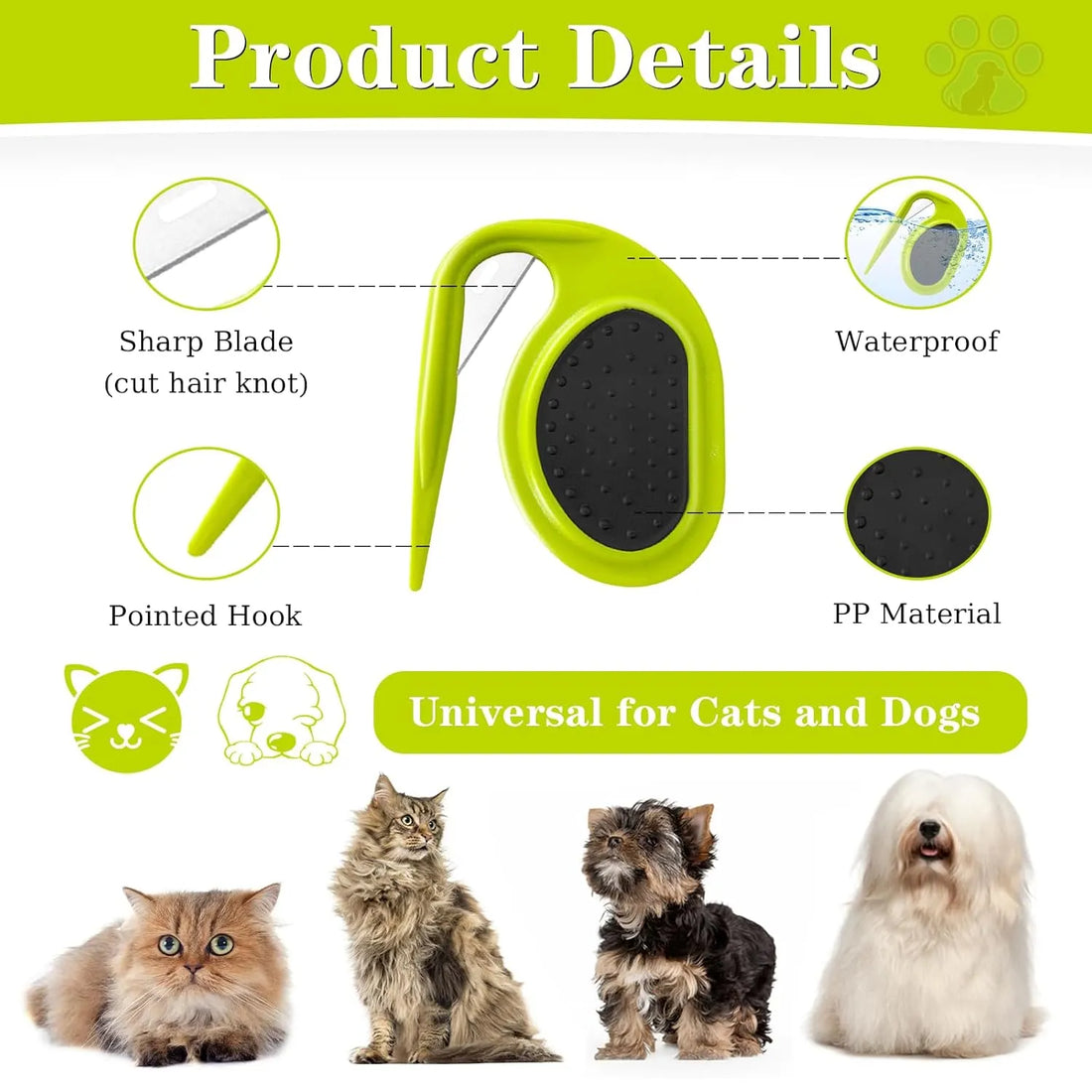 Concealed-Blade Pet Dematting and Knot Cutter – 4 Styles