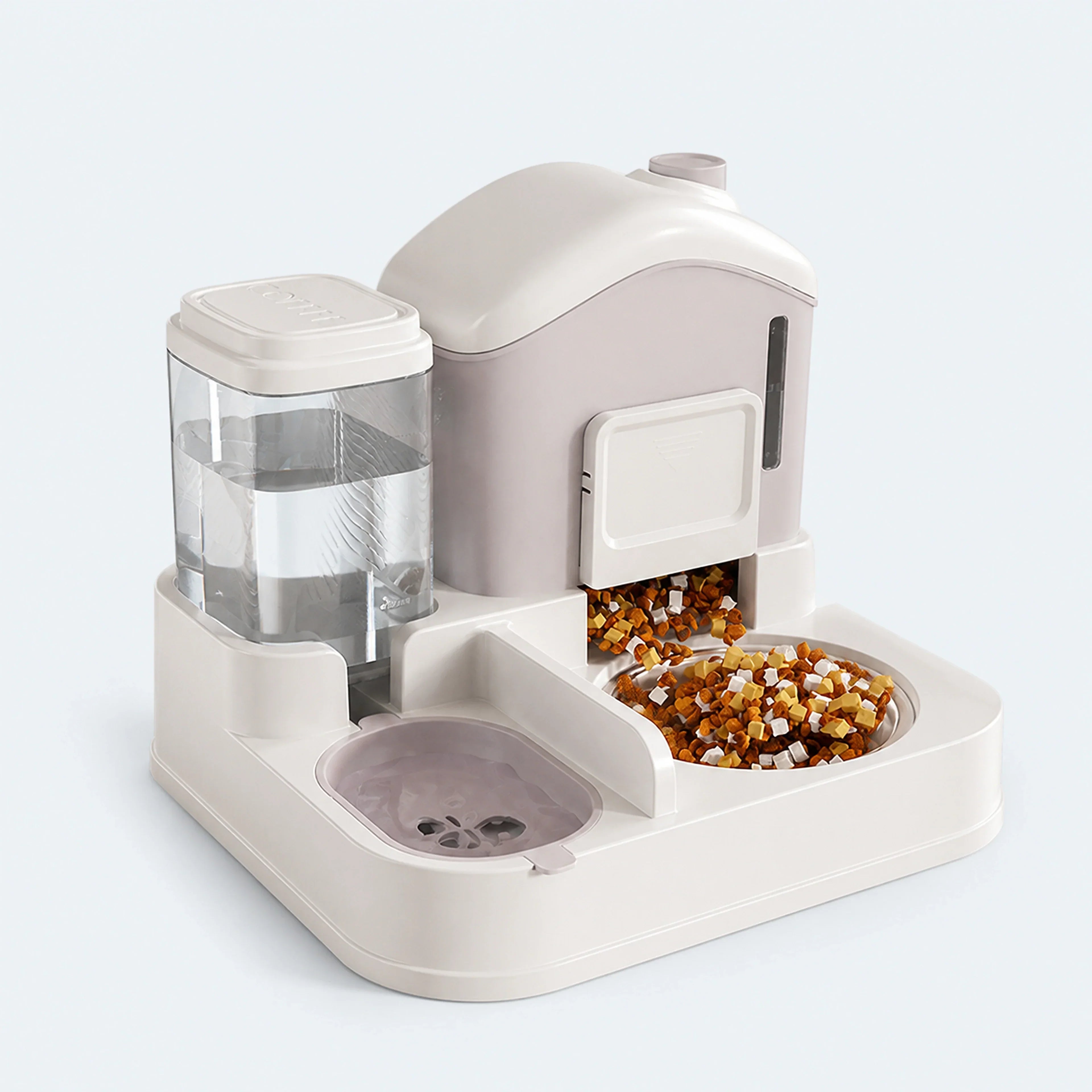 2-in-1 Detachable Cat Feeder & Automatic Water Dispenser