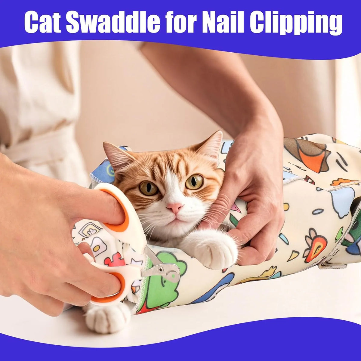 Cat Grooming Wrap for Nail Trimming – M & L, 10 Styles
