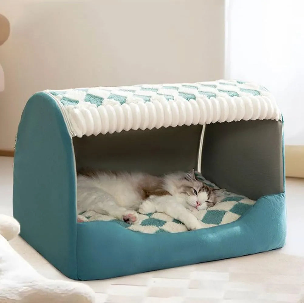 Cozy Foldable Pet House Bed for Dogs & Cats