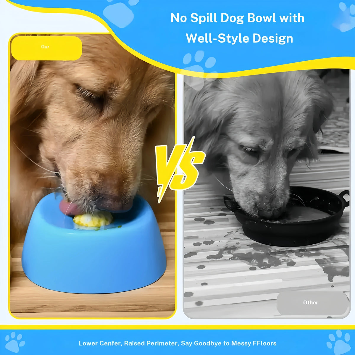 Built-in Rolling Ball Slow Feeder Dog Liquid Treat Bowl, Food Grade Portable Pet Water Snack Bowl