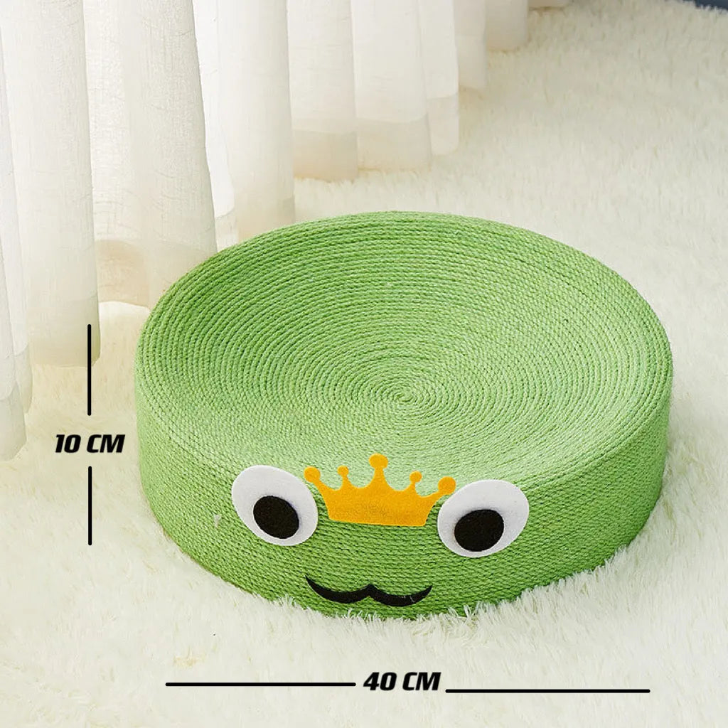 Plush Animal-Shaped Round Cat Scratcher Bed