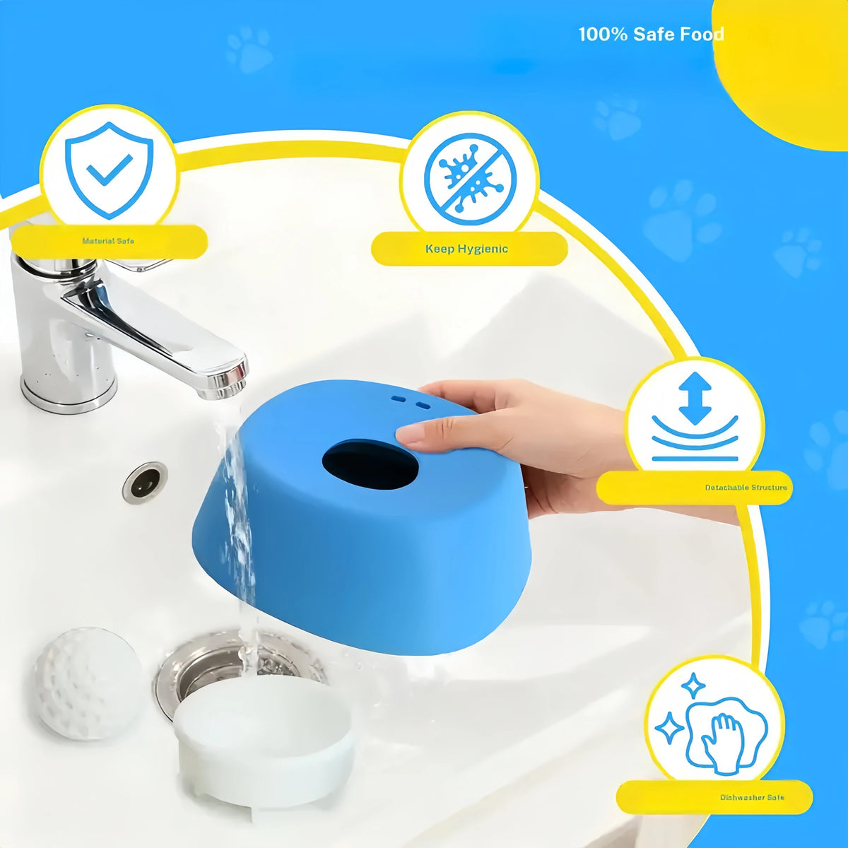 Built-in Rolling Ball Slow Feeder Dog Liquid Treat Bowl, Food Grade Portable Pet Water Snack Bowl