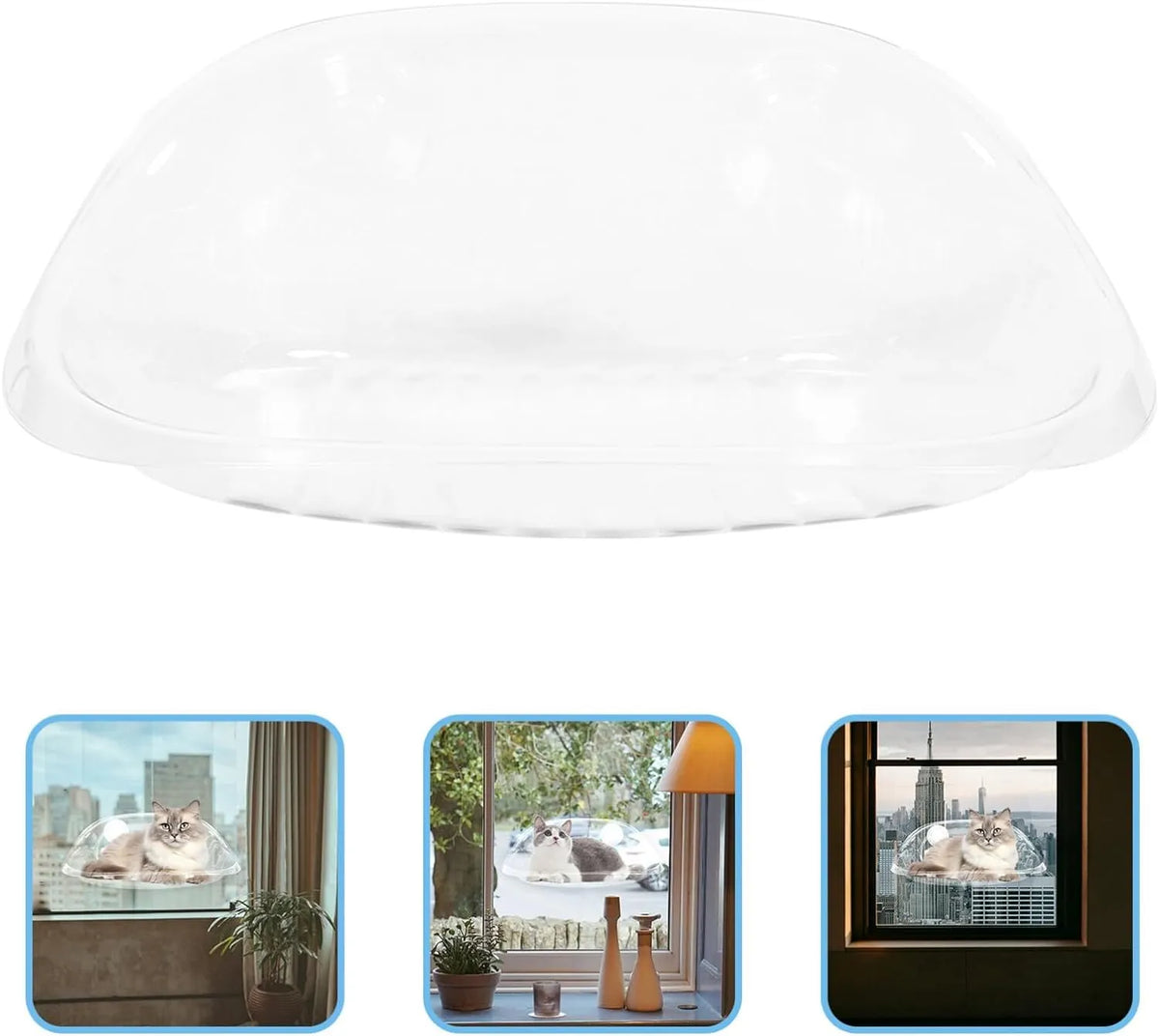 Clear Suction Cup Cat Window Bubble Bed – Single or 2-Pack