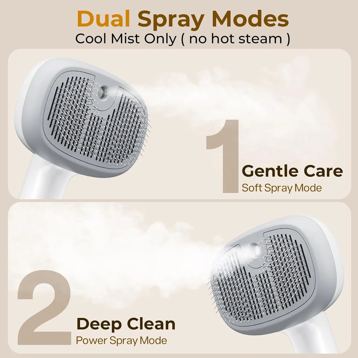 Rechargeable Cool-Mist Self-Cleaning Pet Brush – 2 Colors