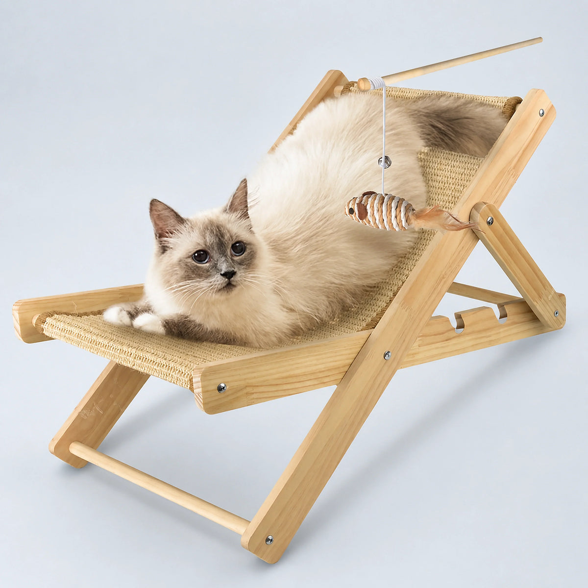 Adjustable Sisal Cat Lounge Chair with Teaser