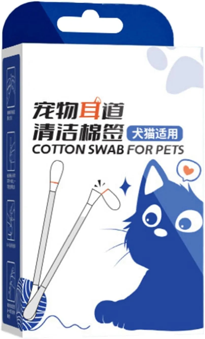 Pet Ear Cleaning Cotton Swabs – 50 Pieces