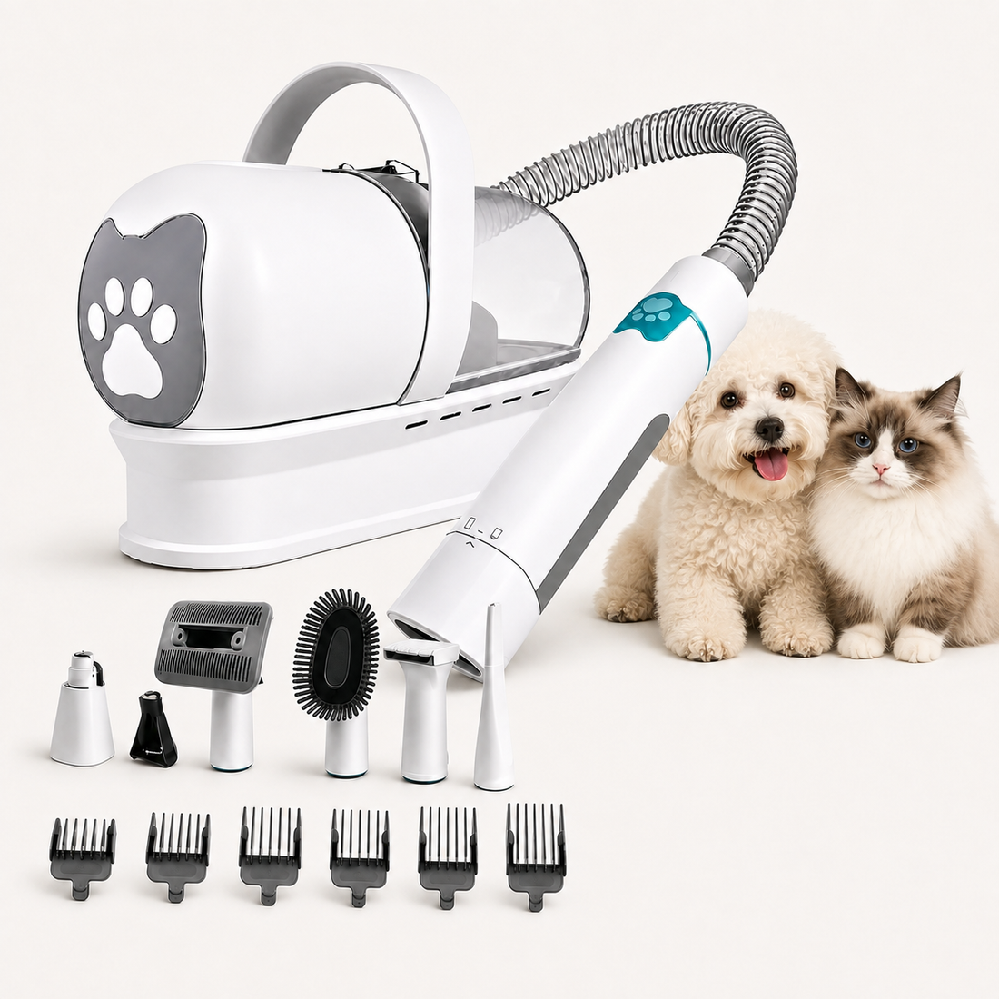 LumiPaw 7-in-1 Pet Grooming Vacuum Kit with Hose Storage