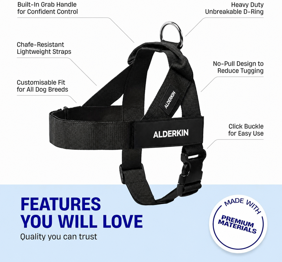 LumiPaw Adjustable Walking Harness for Dogs – XXS–XL