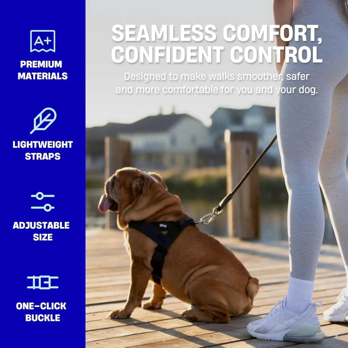 LumiPaw Adjustable Walking Harness for Dogs – XXS–XL