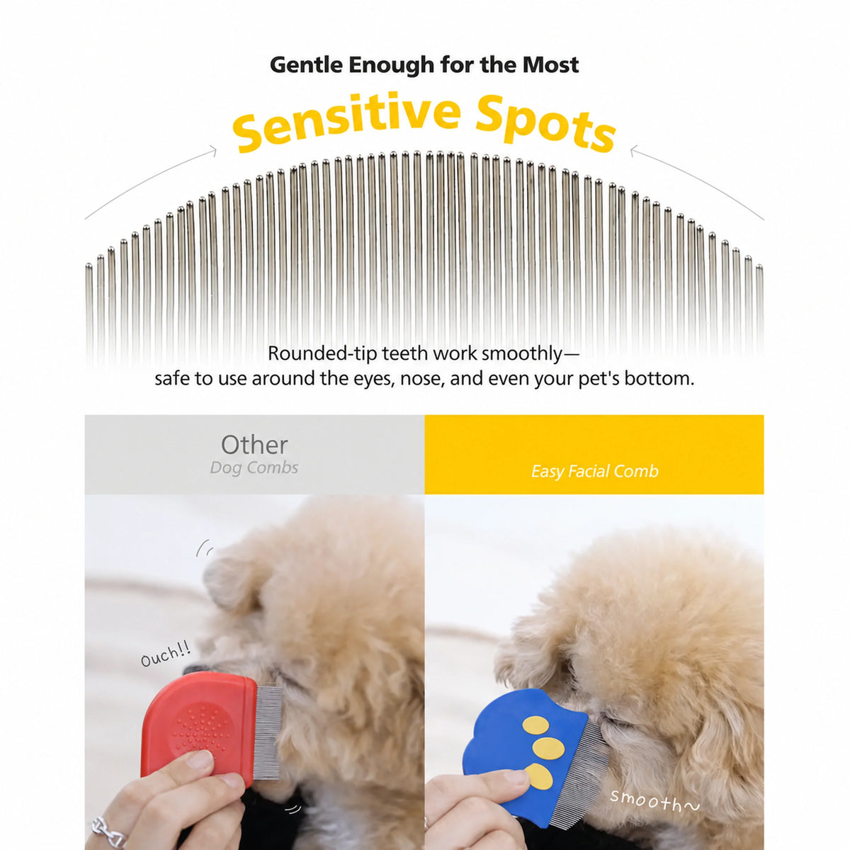 LumiPaw Gentle Facial Comb for Cats & Dogs