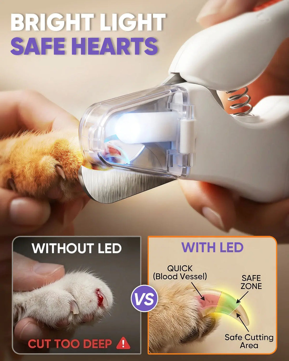 LumiPaw 2-in-1 Paw Trimmer & Pet Nail Grinder with LED