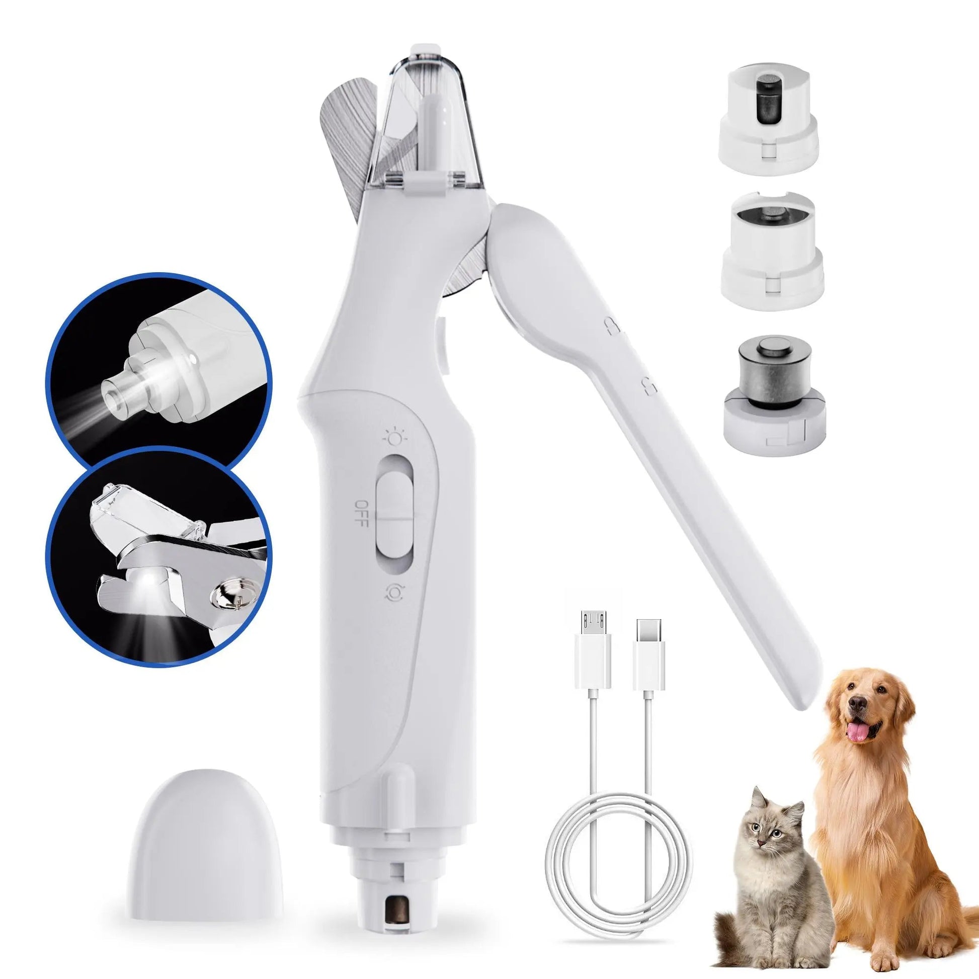 LumiPaw 2-in-1 Paw Trimmer & Pet Nail Grinder with LED