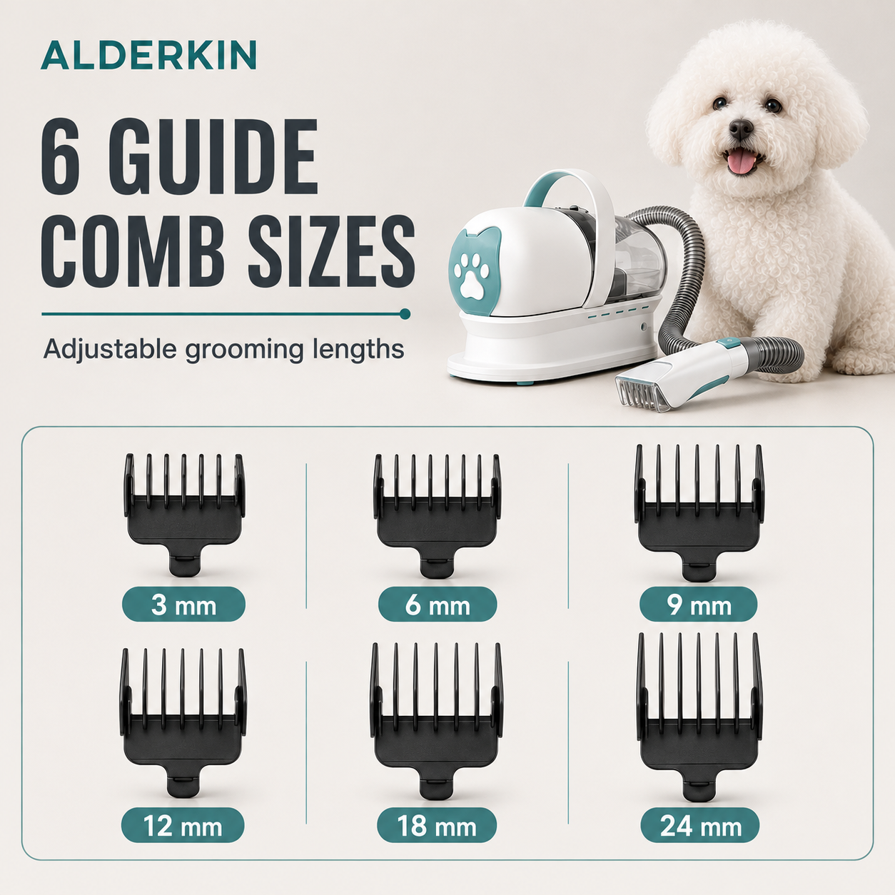 LumiPaw 7-in-1 Pet Grooming Vacuum Kit with Hose Storage