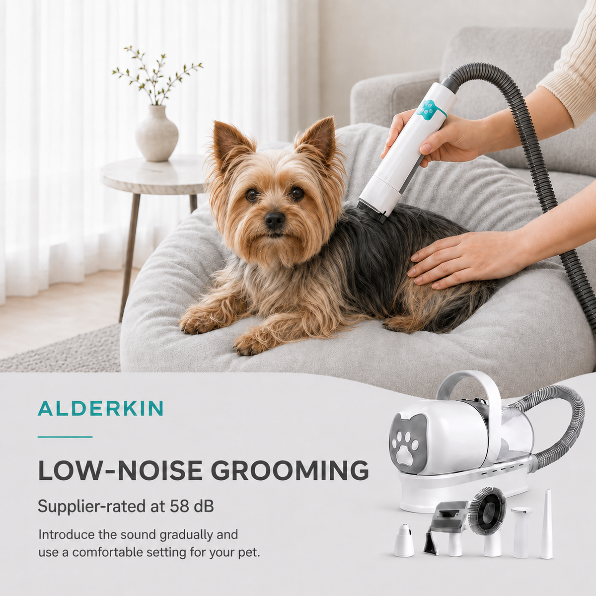 LumiPaw 7-in-1 Pet Grooming Vacuum Kit with Hose Storage