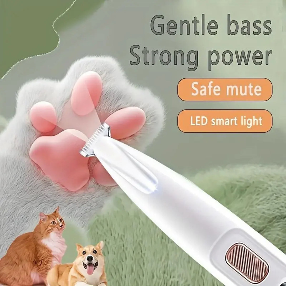 Rechargeable Pet Paw Trimmer with LED Light