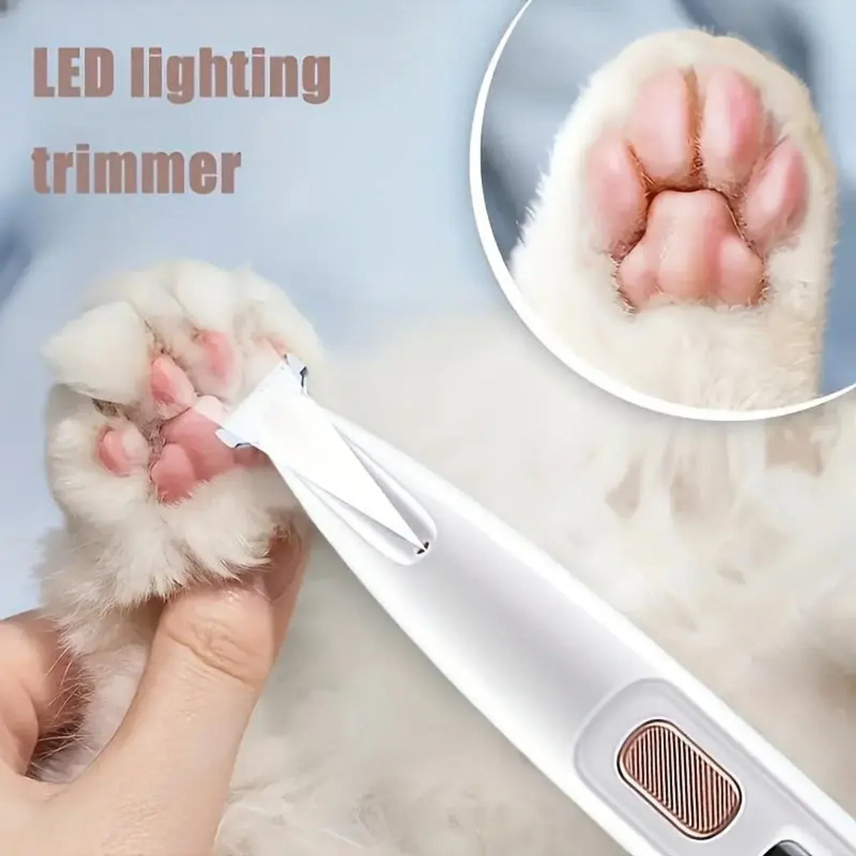 Rechargeable Pet Paw Trimmer with LED Light