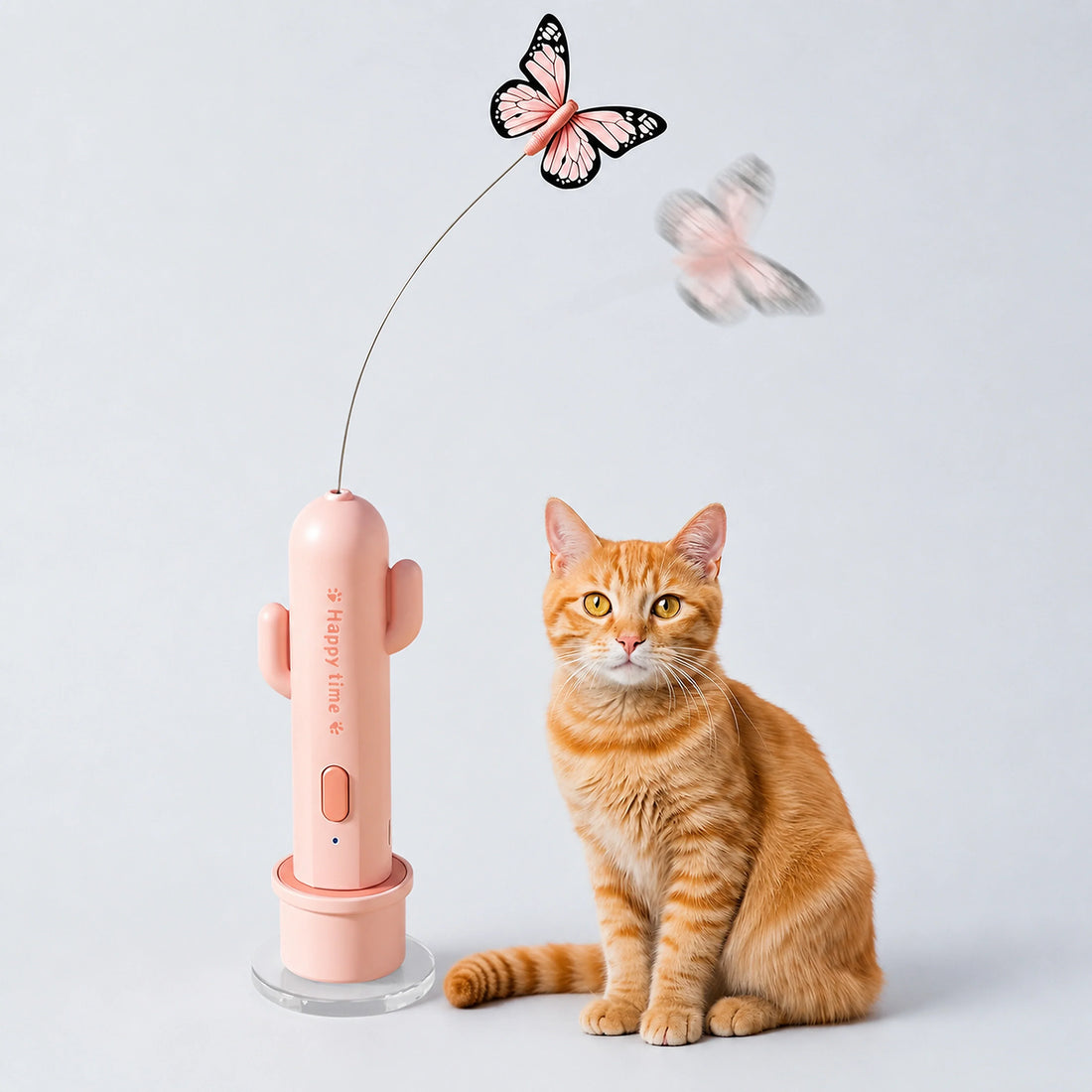 Automatic Butterfly Cat Teaser Toy – Cactus Base