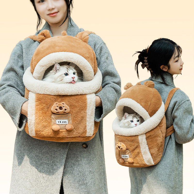 Plush Reindeer Pet Carrier Backpack – 4 Styles, 2 Sizes