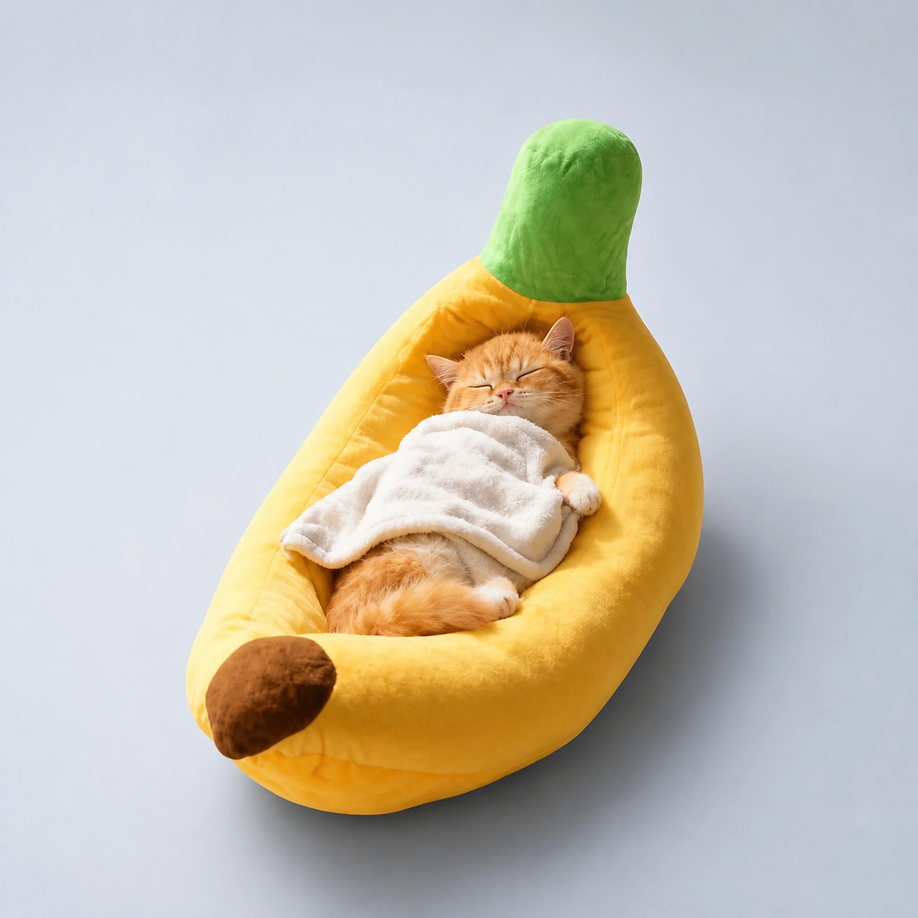 Banana-Shaped Washable Pet Bed for Cats & Dogs