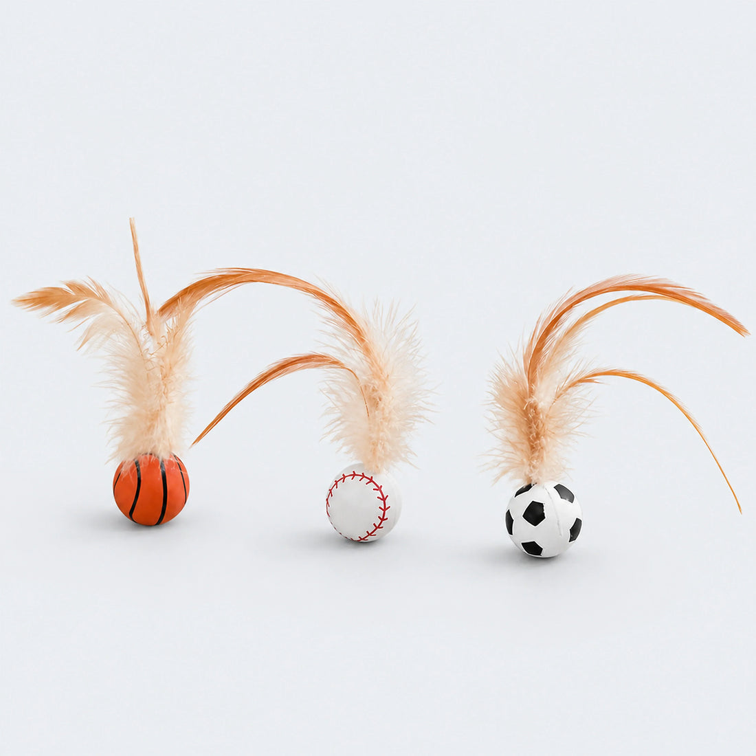 Bouncy Feather Sports Ball Toys for Indoor Cats