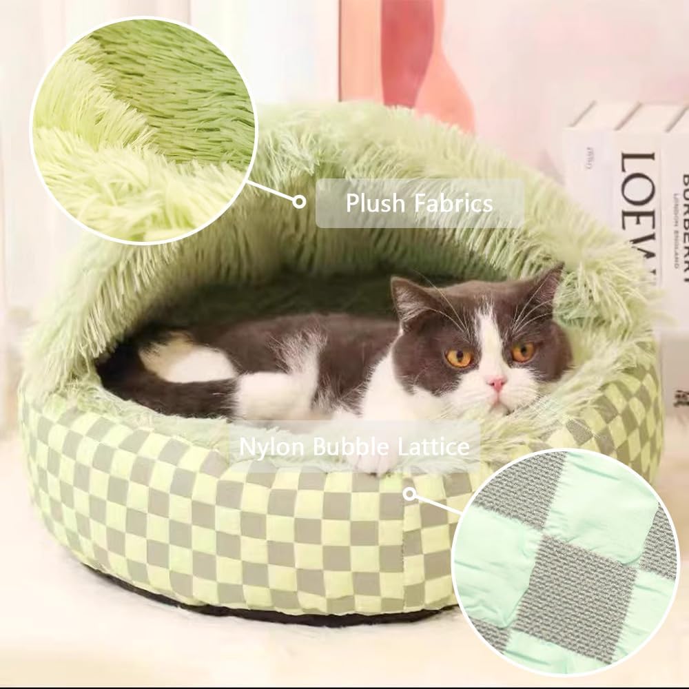 Convertible Plush Cave & Donut Pet Bed – 3 Colors, 2 Sizes