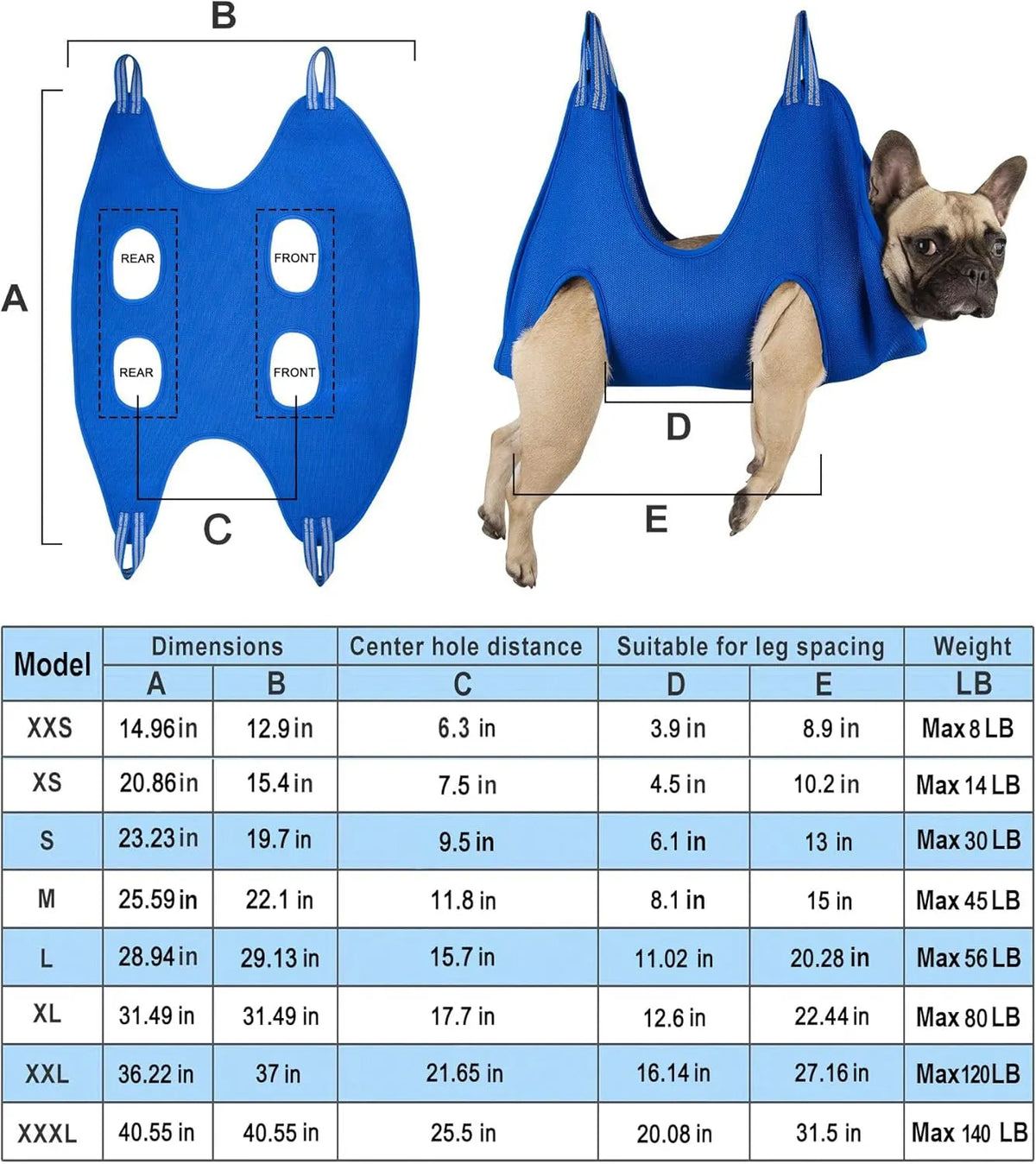 Pet Grooming Hammock for Dogs and Cats – 6 Colors, 4 Sizes