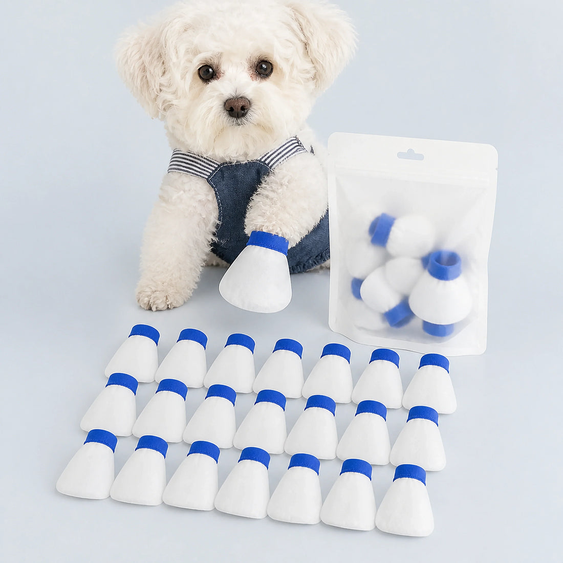 Disposable Pet Paw Covers – 20 Pack, 2 Styles, 3 Sizes