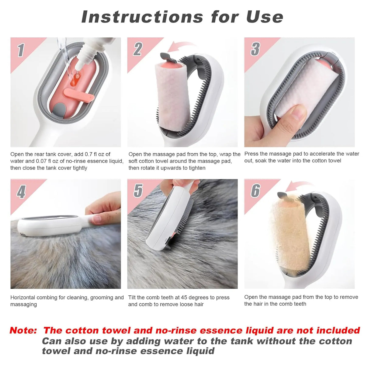 Pet Hair Removal Brush with Cleaning Wipes – 10 or 100 Pack