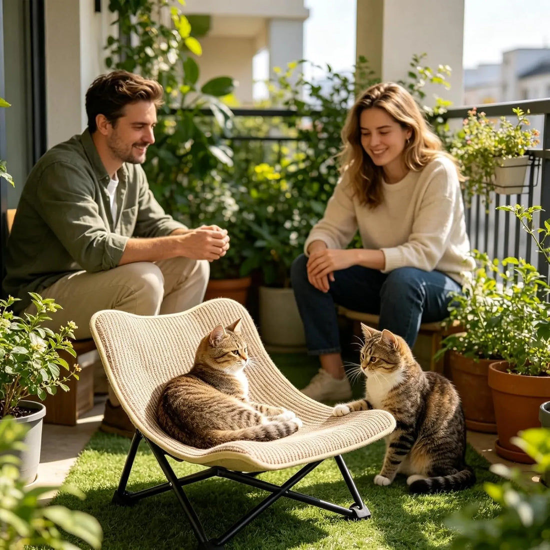 Foldable Sisal Cat Scratcher Lounge Chair