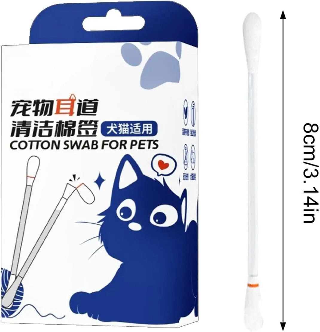 Pet Ear Cleaning Cotton Swabs – 50 Pieces