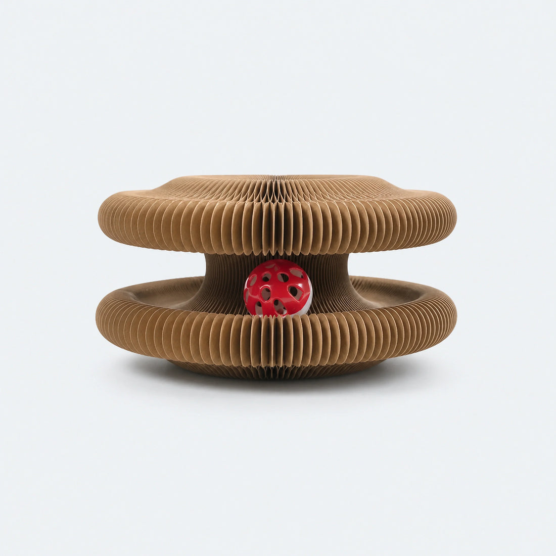 Expandable Cardboard Cat Scratcher with Ball Track