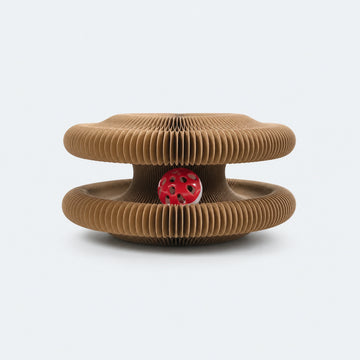 Expandable Cardboard Cat Scratcher with Ball Track