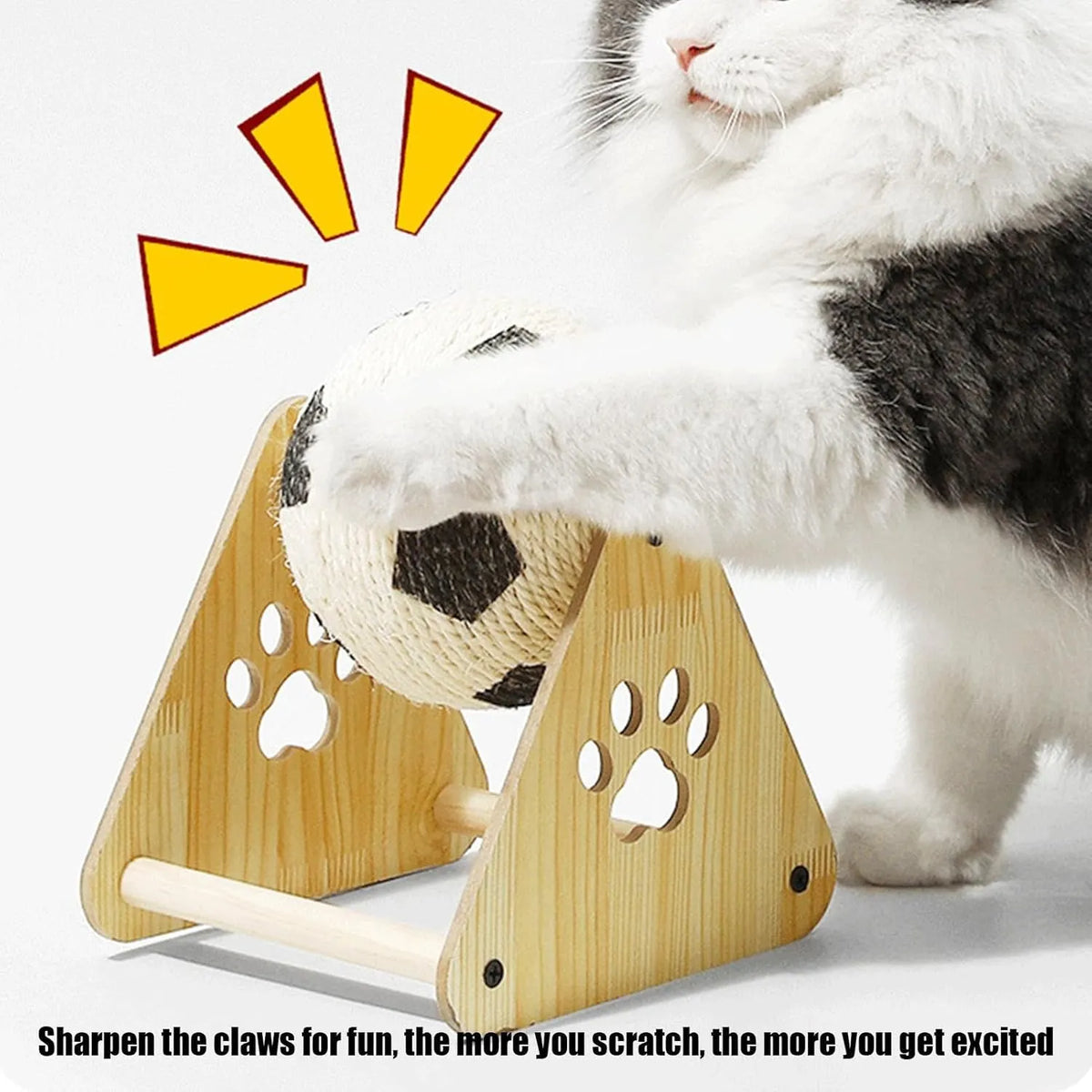 Sisal Cat Scratch Ball with Wooden Base
