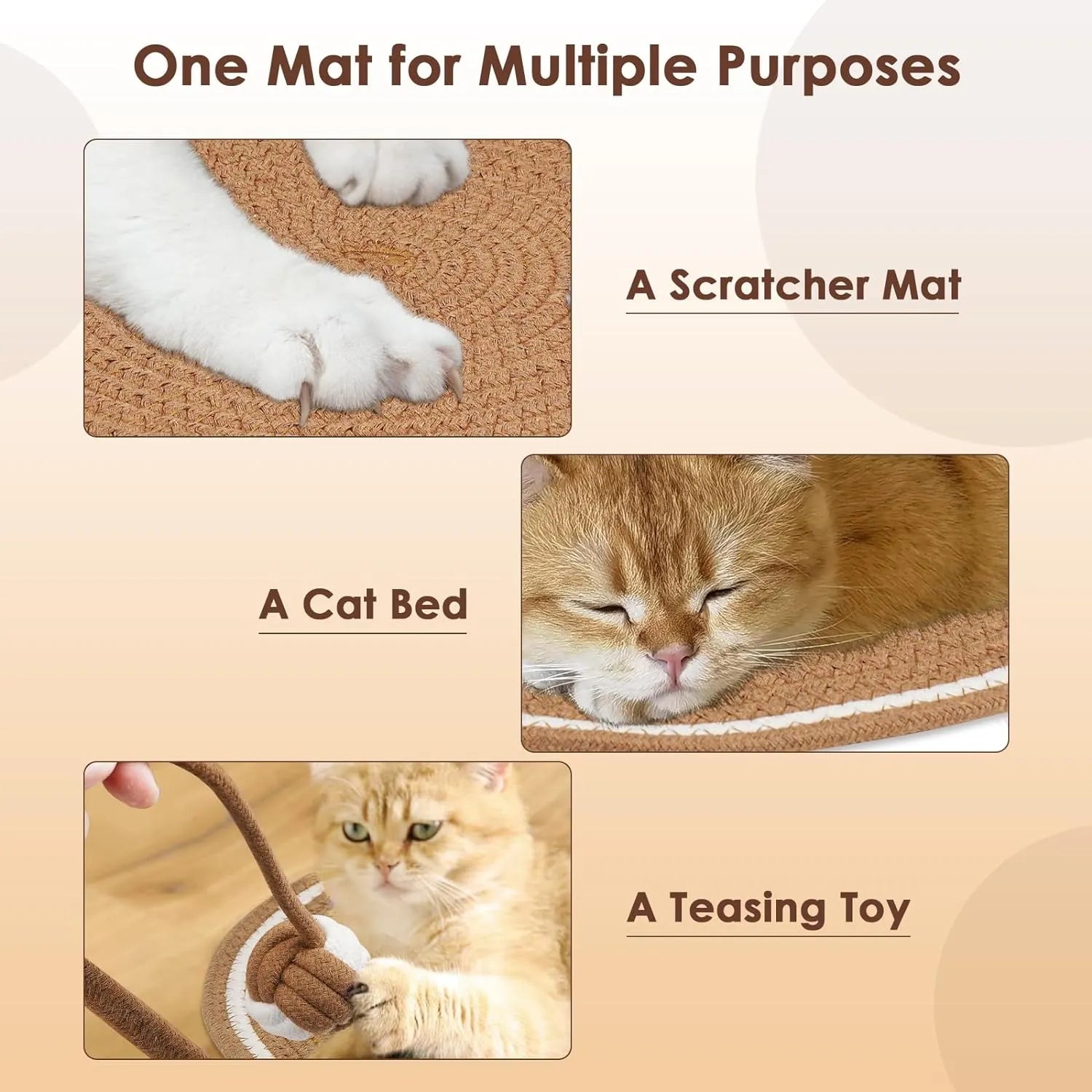 Cotton Rope Cat Scratch Mat Water-Resistant