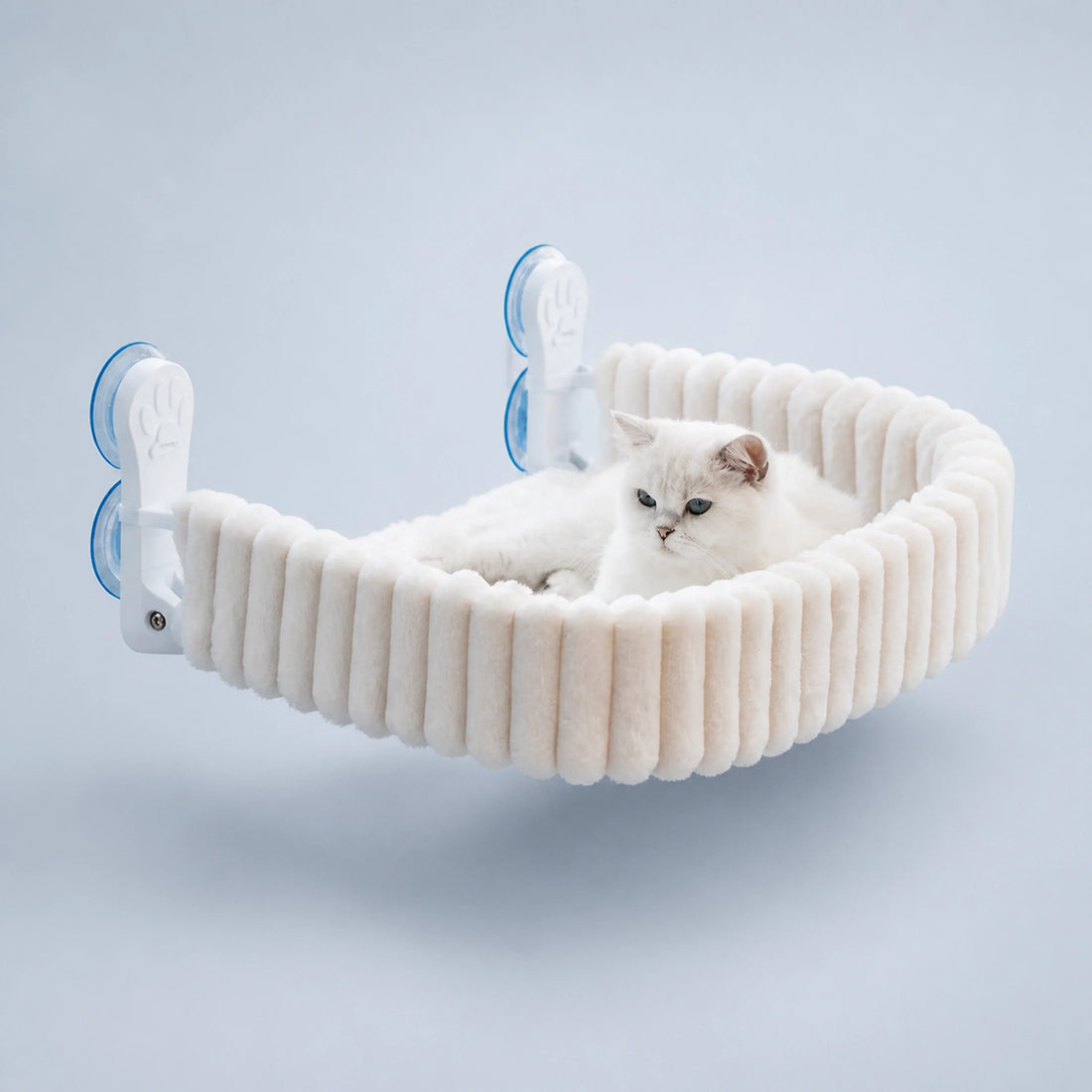 Foldable Plush Bolster Cat Window Bed with Suction Cups