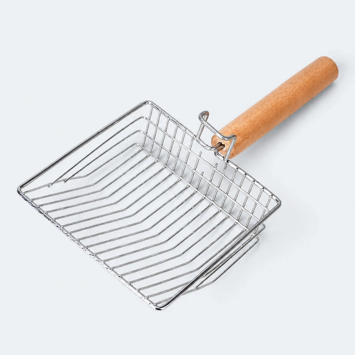 Large Wire Cat Litter Scoop with Wooden Handle – Color & Bag Options