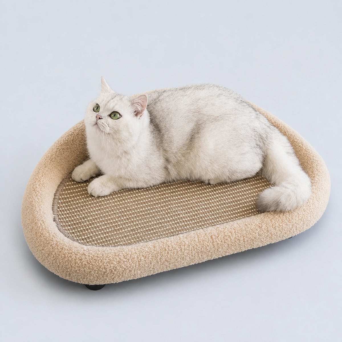 Linen Cat Scratcher Couch with Non-Slip Base
