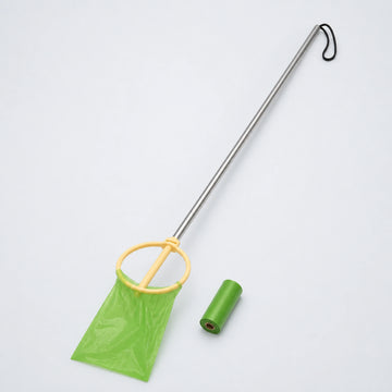 Long-Handle Dog Waste Catcher with Drawstring Bags