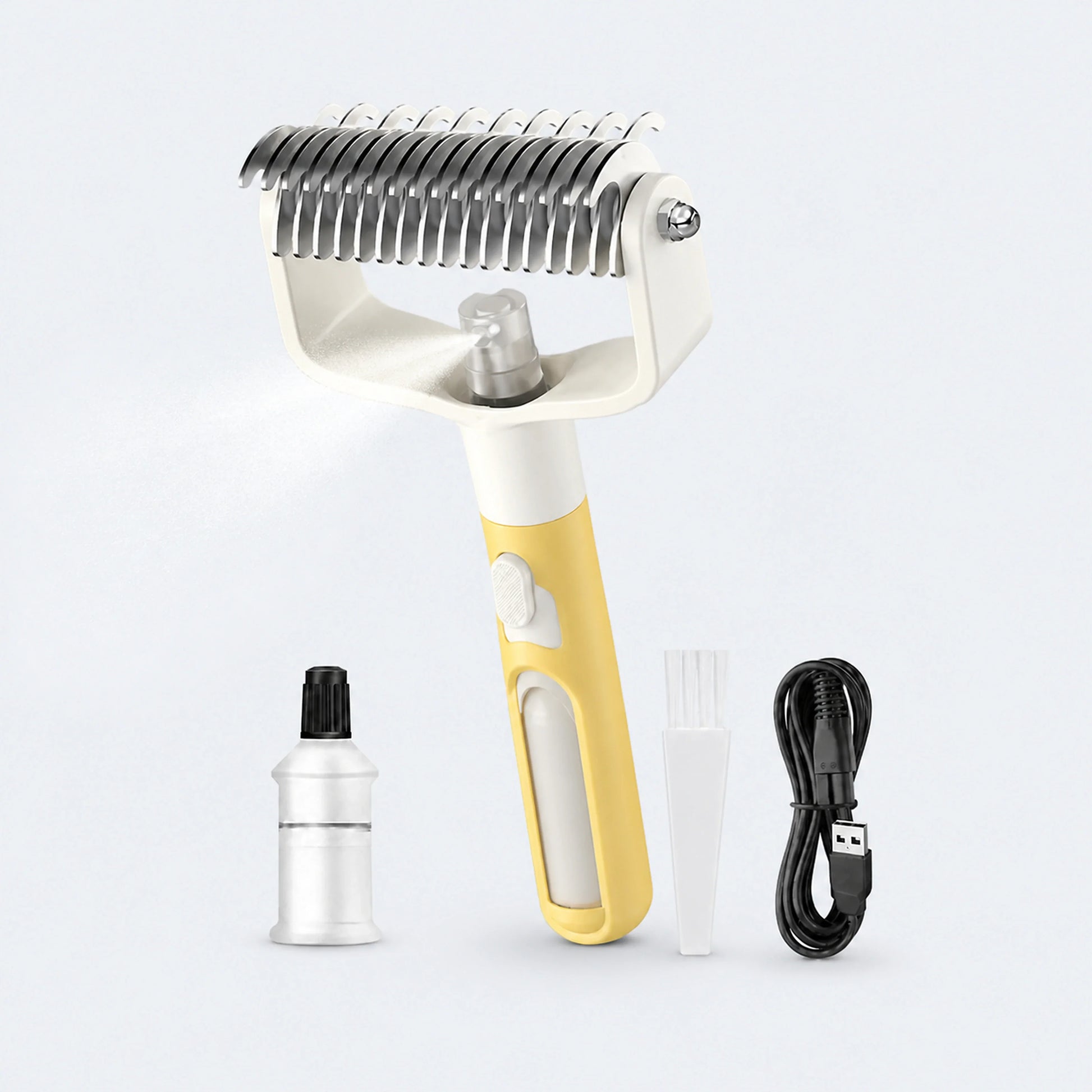 Pet Deshedding Comb with Mist Spray – 3 Colors