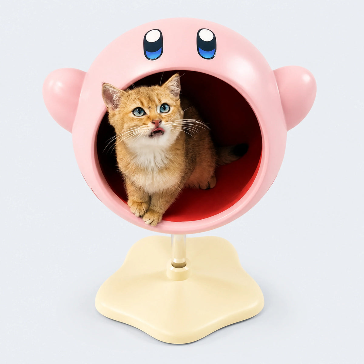 Pink Cartoon Character Cat Cave Bed
