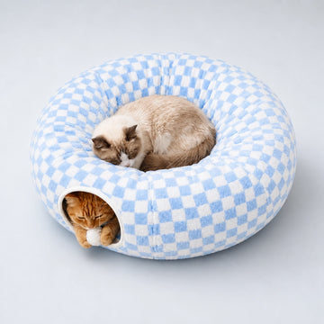 Plush Donut Cat Tunnel Bed – 4 Colors