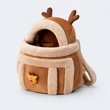Plush Reindeer Pet Carrier Backpack – 4 Styles, 2 Sizes