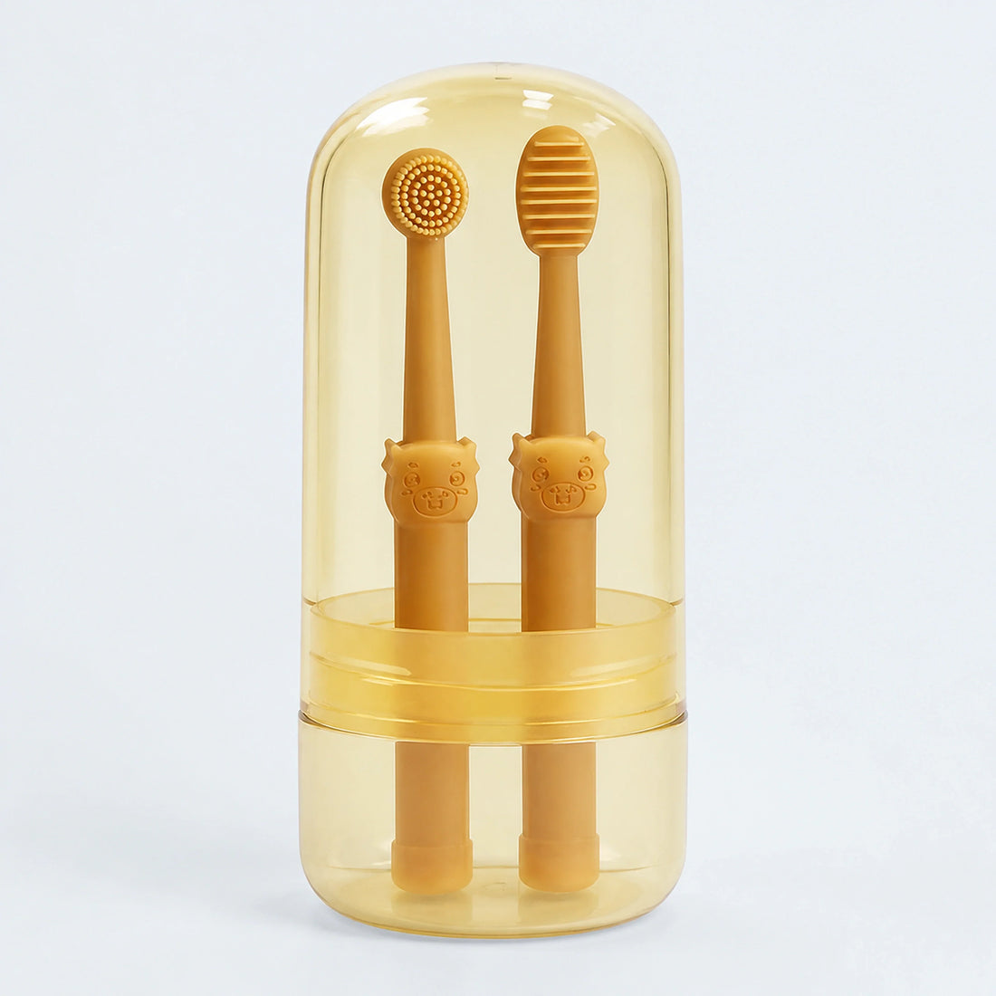 Silicone Pet Toothbrush Set with Storage Cup – 1 or 2 Sets