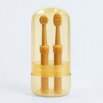 Silicone Pet Toothbrush Set with Storage Cup – 1 or 2 Sets