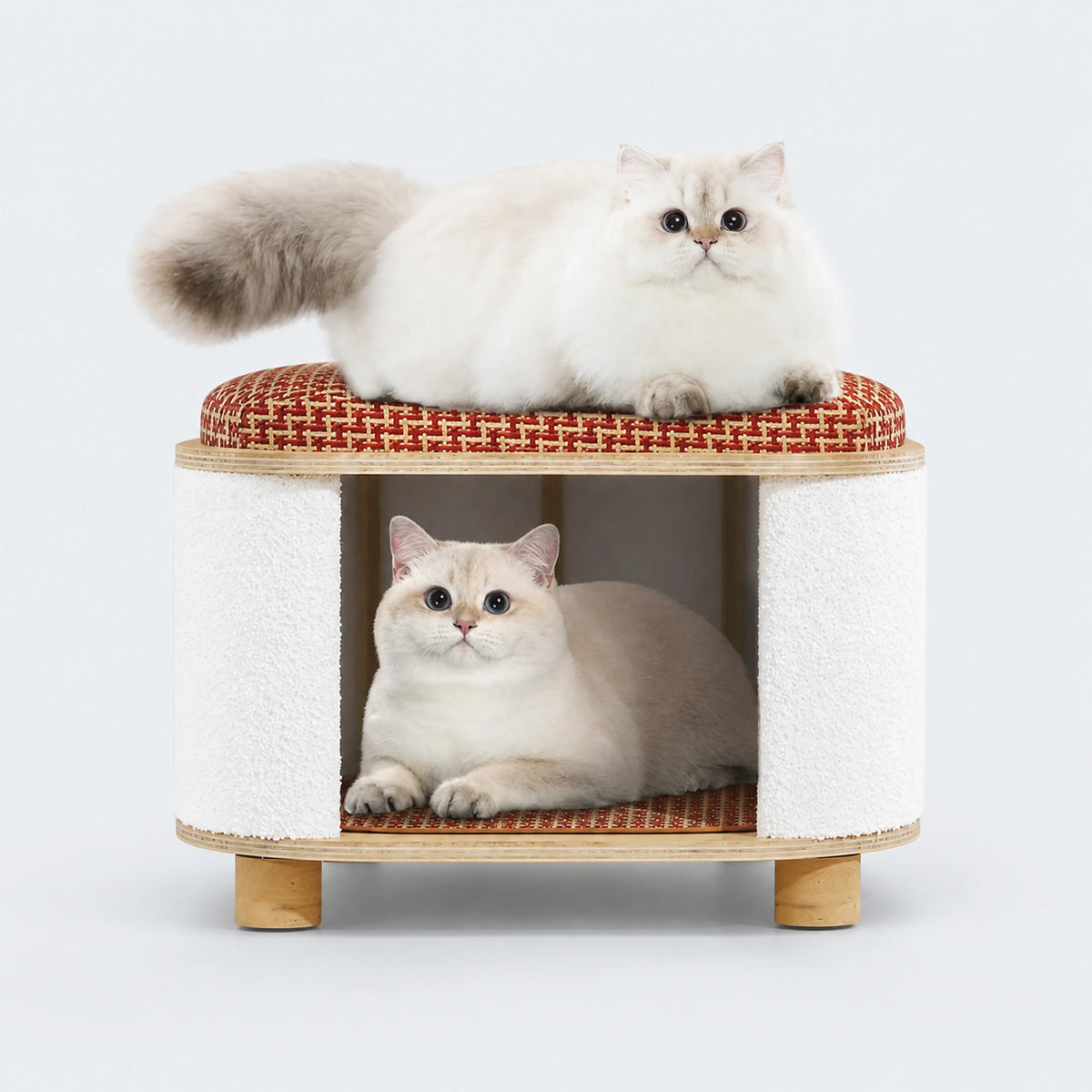 Two-Level Cat Nest Stool with Scratching Posts