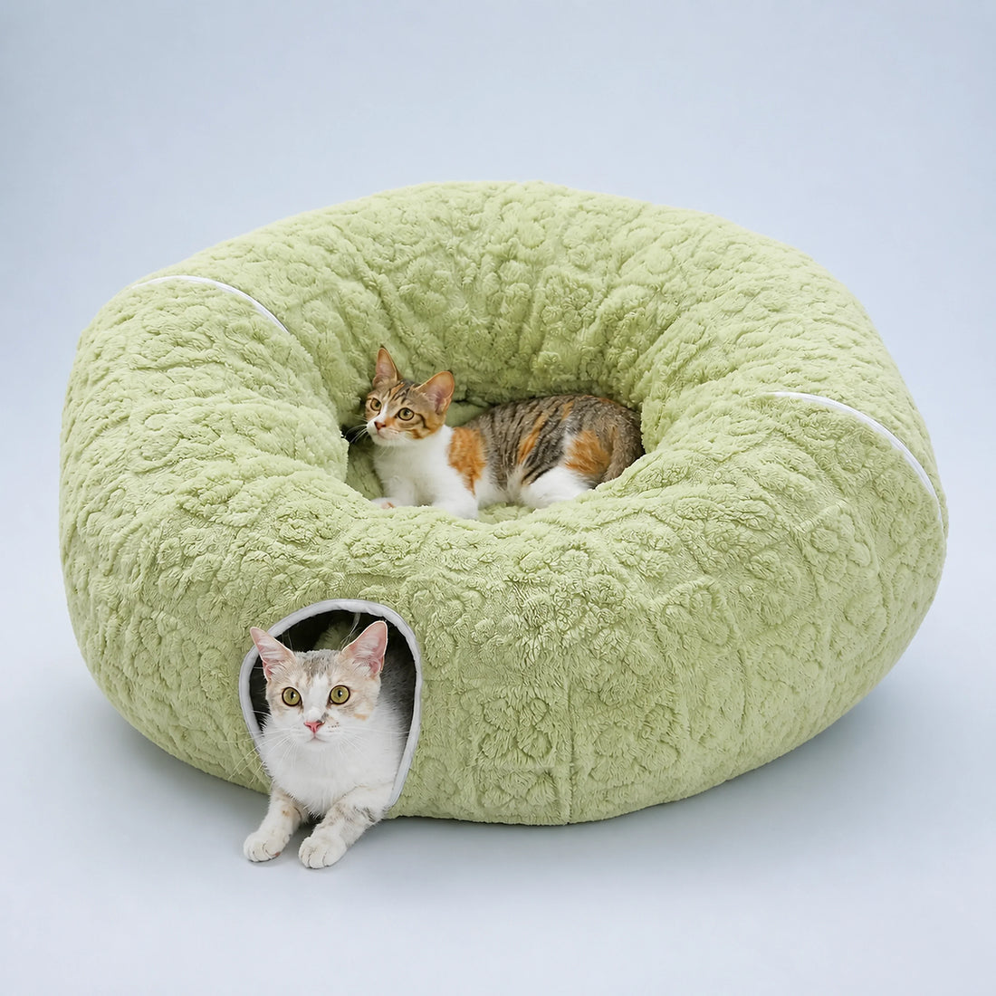 Washable Plush Donut Cat Tunnel Bed – 5 Designs