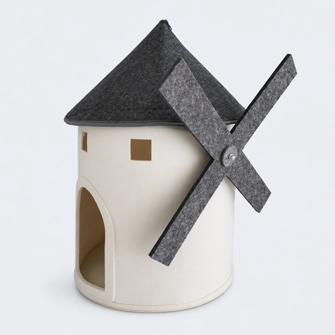 Windmill-Shaped Indoor Cat House